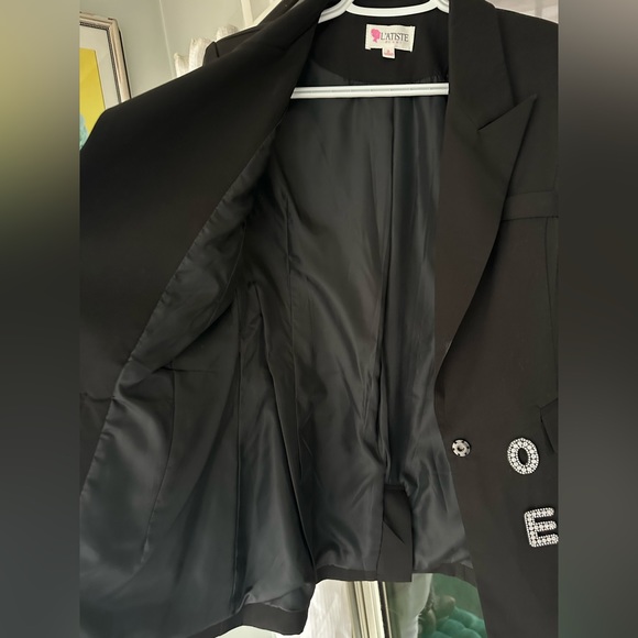 Classic black blazer size small women’s crystal HOPE - Picture 3 of 4